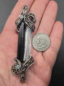 Black Tourmaline/ Aquamarine