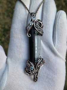 Black Tourmaline/ Aquamarine