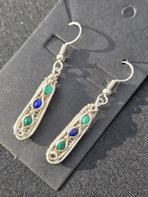 Load image into Gallery viewer, Malachite and Lapis earrings
