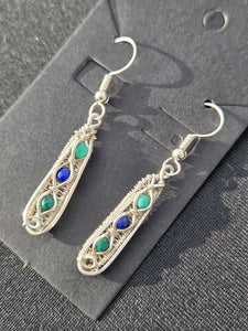 Malachite and Lapis earrings